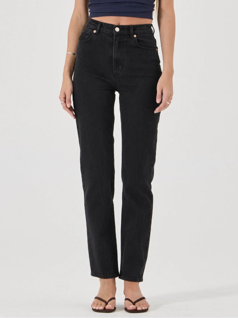 Rolla’s Black Original High Rise Straight Leg Jeans